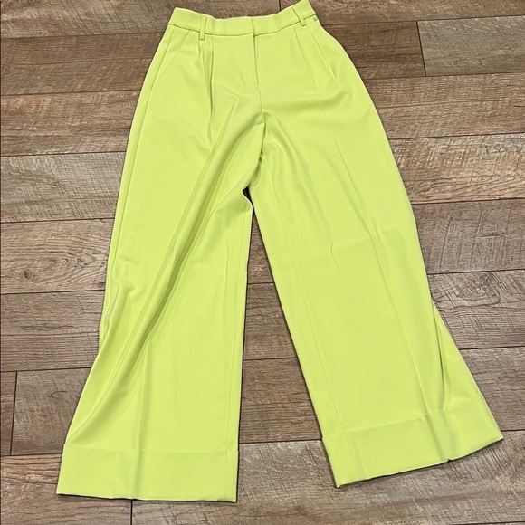 Express Pants - Express Neon Lime Wide-Leg High-Rise Pants